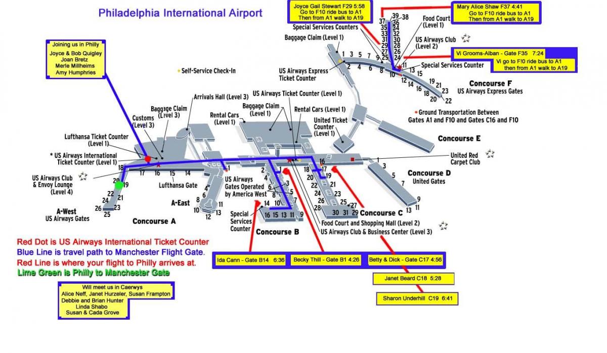 Flughafen Karte Philadelphia