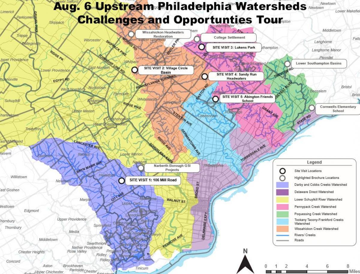 Vororten von Philadelphia Karte anzeigen