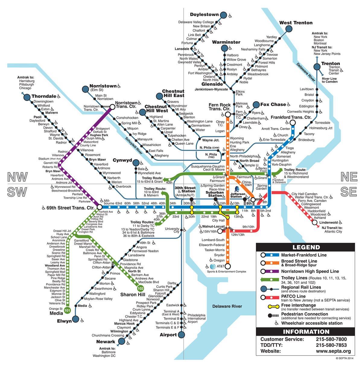 Karte von Phila U-Bahn