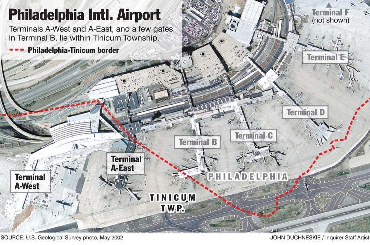 Philadelphia international airport Landkarte