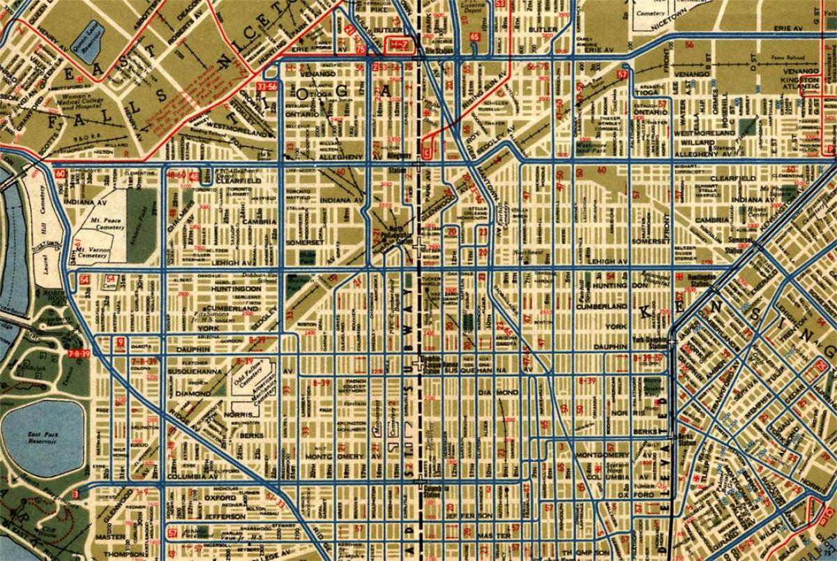 Straßenkarte von Philadelphia